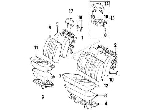 1996 Toyota T100 Upper Cover, Driver Side Diagram for 71074-34050-B0