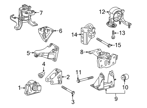 2018 Toyota Corolla iM Engine & Trans Mounting Diagram