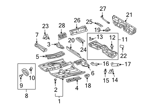 2005 Toyota MR2 Spyder Clip, Footrest Diagram for 58198-20210