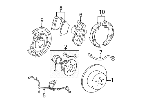 2005 Toyota Corolla Brake Components Diagram 2 - Thumbnail