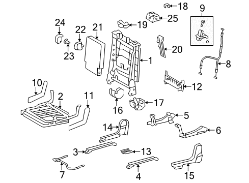 2013 Toyota Sequoia Second Row Seats Diagram 3 - Thumbnail