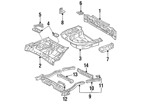 1995 Toyota Camry Rear Body Diagram 2 - Thumbnail