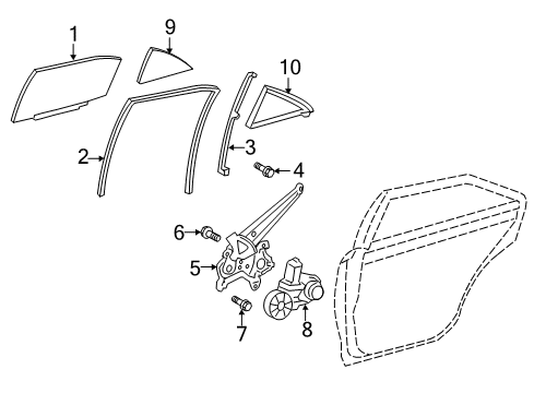 2012 Toyota Camry Glass - Rear Door Diagram 2 - Thumbnail