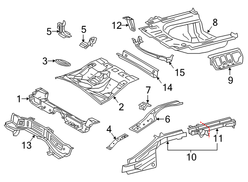 2018 Toyota Camry Rear Floor & Rails Diagram 2 - Thumbnail