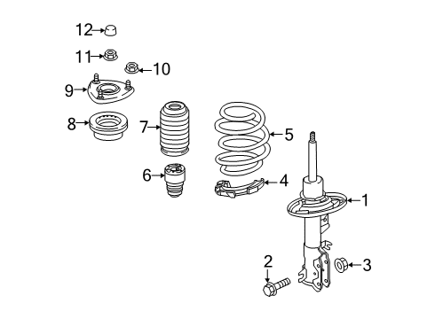 2019 Toyota Yaris Struts & Components Diagram