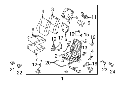 2010 Toyota Avalon Front Seat Components Diagram