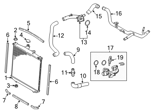 2019 Toyota Highlander Radiator & Components Diagram 2 - Thumbnail