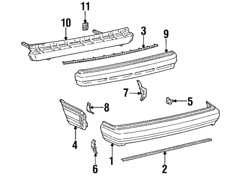 1987 Toyota Camry Bumper & Components - Rear Diagram