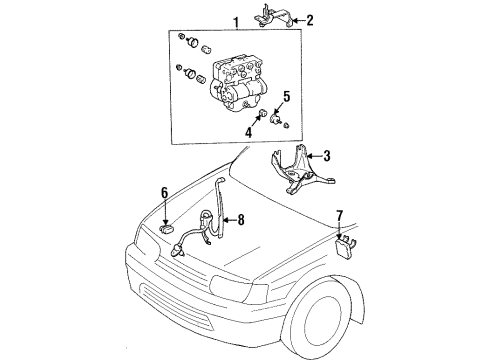 1996 Toyota Paseo ABS Components Diagram