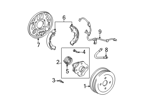 2005 Scion xB Wheel Cylinder Overhaul Kit Diagram for 04906-10021