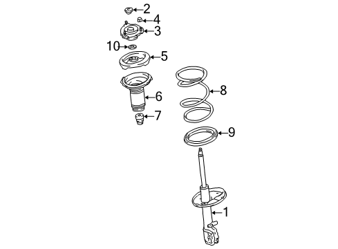 2003 Toyota RAV4 Struts & Components Diagram
