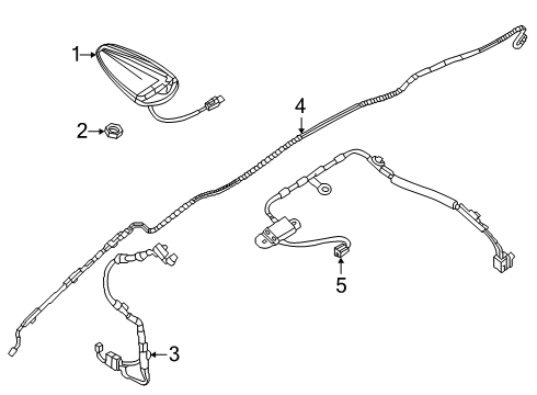 2019 Toyota Yaris Antenna, White Diagram for 86300-WB006