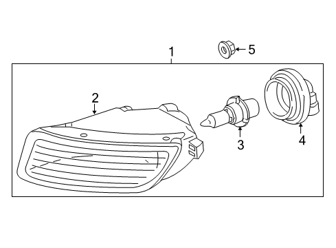 2003 Toyota Corolla Fog Lamp Bulb Cover, Front Diagram for 90069-81009