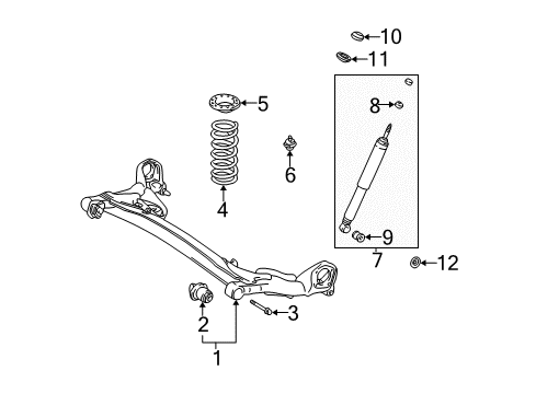2000 Toyota Sienna Rear Suspension Components Diagram