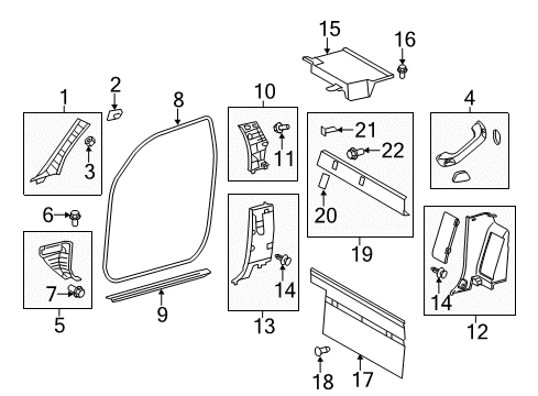 2014 Toyota Tundra Grip Handle, Gray, Front Diagram for 74610-0C082-B0