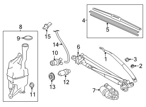 2016 Toyota Avalon Wiper & Washer Components Diagram