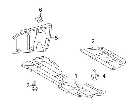 2012 Scion xB Splash Shields Diagram