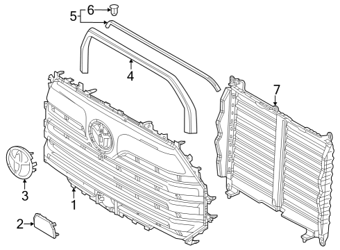 2025 Toyota Tundra Grille & Components Diagram