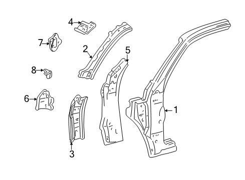 2003 Toyota Tundra Mount Bracket Diagram for 61171-0C010