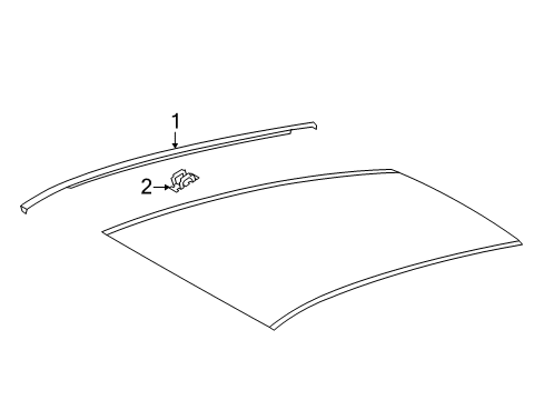 2014 Scion iQ Exterior Trim - Roof Diagram