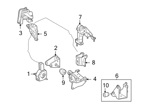2007 Toyota Corolla Engine & Trans Mounting Diagram