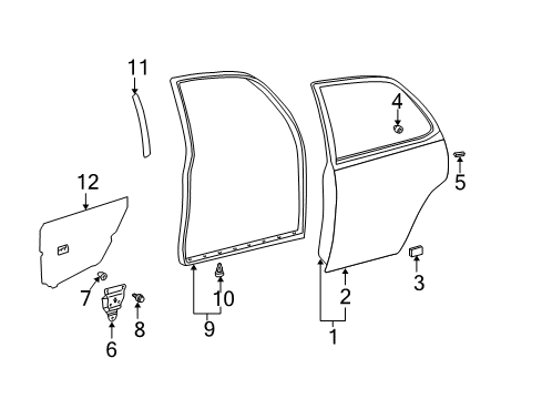 2005 Toyota Camry Door & Components Diagram 3 - Thumbnail