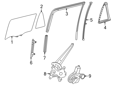 2025 Toyota 4Runner Glass - Rear Door Diagram