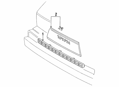 1985 Toyota Van Grille & Components Diagram