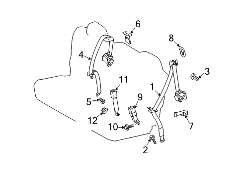 2013 Toyota Venza Rear Seat Belts Diagram