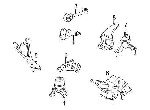 1999 Toyota Camry Engine & Trans Mounting Diagram 2 - Thumbnail
