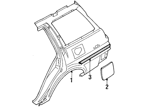 1990 Toyota Corolla Outer Components - Quarter Panel Diagram