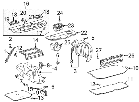 2003 Toyota Prius Cowl Grille Clip Diagram for 90468-05014