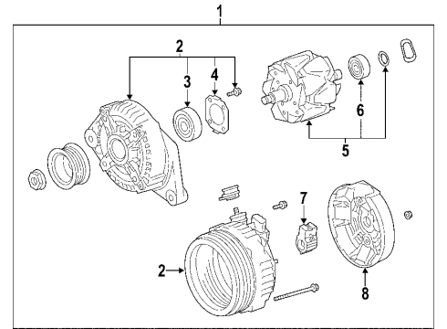 2007 Toyota Sienna Bearing(For Alternator Drive End Frame) Diagram for 90068-10142