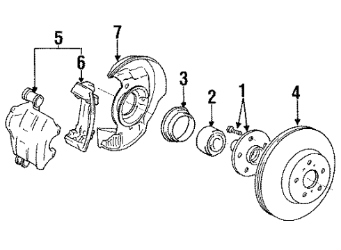 1991 Toyota Celica Front Brakes Diagram