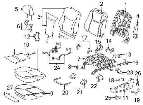 2015 Toyota Prius V Lower Shield, Driver Side Diagram for 71874-60110