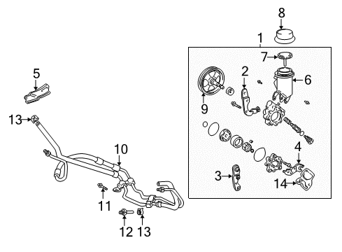 2005 Scion xB Power Steering Pressure Hose, Front Diagram for 44410-52041