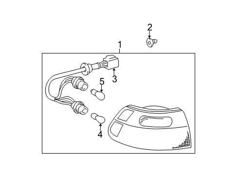 1999 Toyota Sienna Combination Lamp Assy, Passenger Side Diagram for 81550-08010