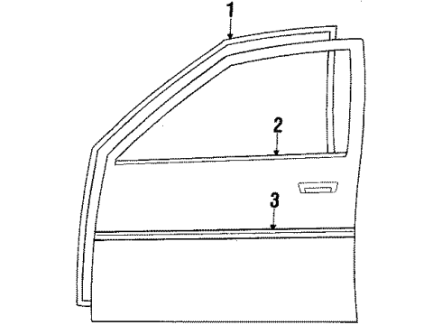 1990 Toyota Camry Door & Components Diagram
