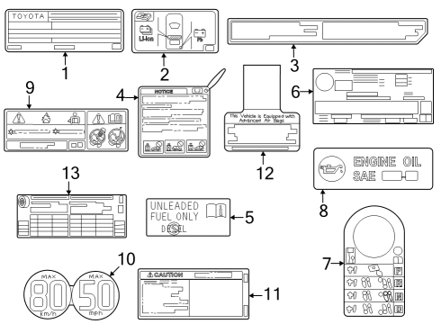 2025 Toyota Crown Information Labels Diagram