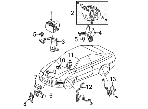 2006 Toyota Solara ABS Components Diagram