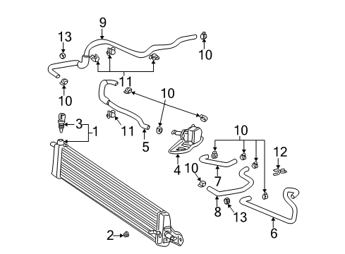2002 Toyota Prius Radiator & Components Diagram