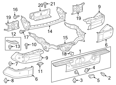 2020 Toyota Tundra Bumper & Components - Rear Diagram 4 - Thumbnail