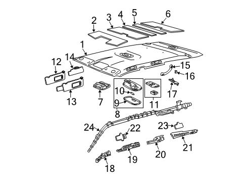 2005 Toyota 4Runner Interior Trim - Roof Diagram 2 - Thumbnail