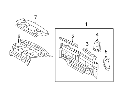 2011 Toyota Camry Rear Body Panel Bracket, Driver Side Diagram for 58386-06010