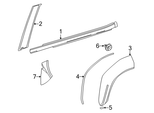 2025 Toyota 4Runner Exterior Trim - Rear Door Diagram