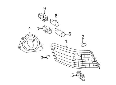 2008 Toyota Camry Bulbs Diagram 8 - Thumbnail