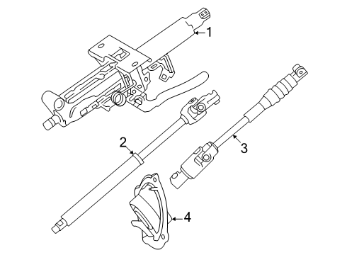 2024 Toyota Land Cruiser Steering Column Assembly Diagram