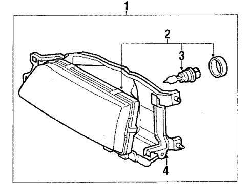 1989 Toyota Camry Headlamp Components Diagram