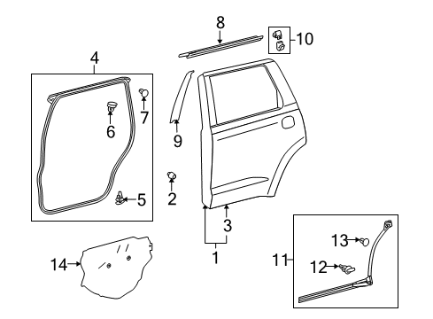 2018 Toyota Sequoia Door & Components Diagram