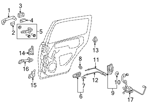 2012 Toyota Yaris Rear Door - Body Diagram 6 - Thumbnail